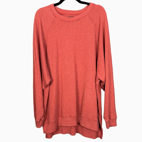 American Eagle Oversized Sweatshirt Large Soft Cozy Loungewear Coral Pullover - Picture 1 of 7